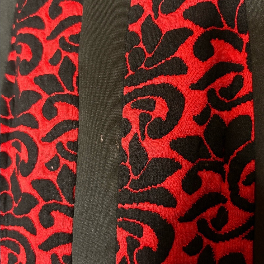 Christopher and Banks Elegant Red and Black Long Sleeve Dress Sz 14 - Picture 11 of 12